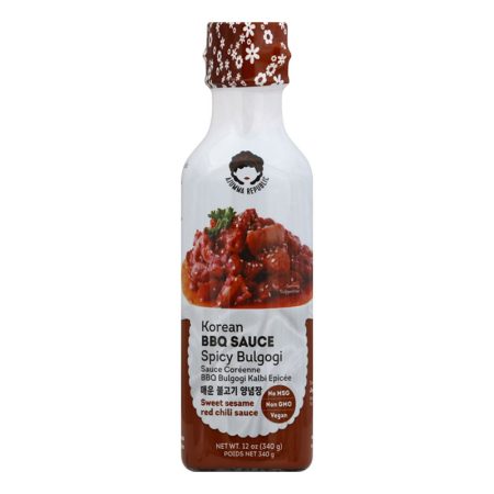 JAYONE AJUMMA REPUBLIC BULGOGI SPICY KOREAN BBQ SAUCE 6/ 12 OZ