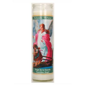 VELADORA ANGEL GUARDA TALL WHITE 12/ 1CT