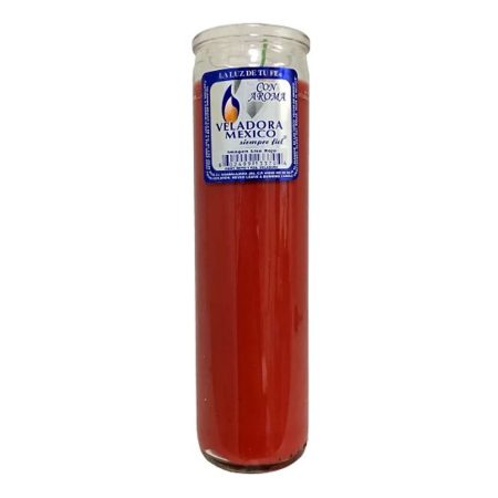 VELADORA VELADORA TALL CANDLE PLAIN RED 12/ 1CT
